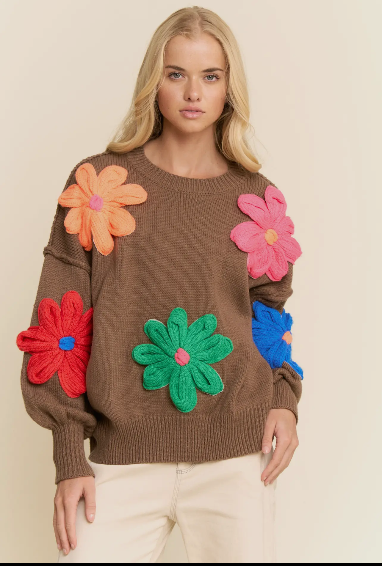 Marlo Multi Color Flower Sweater