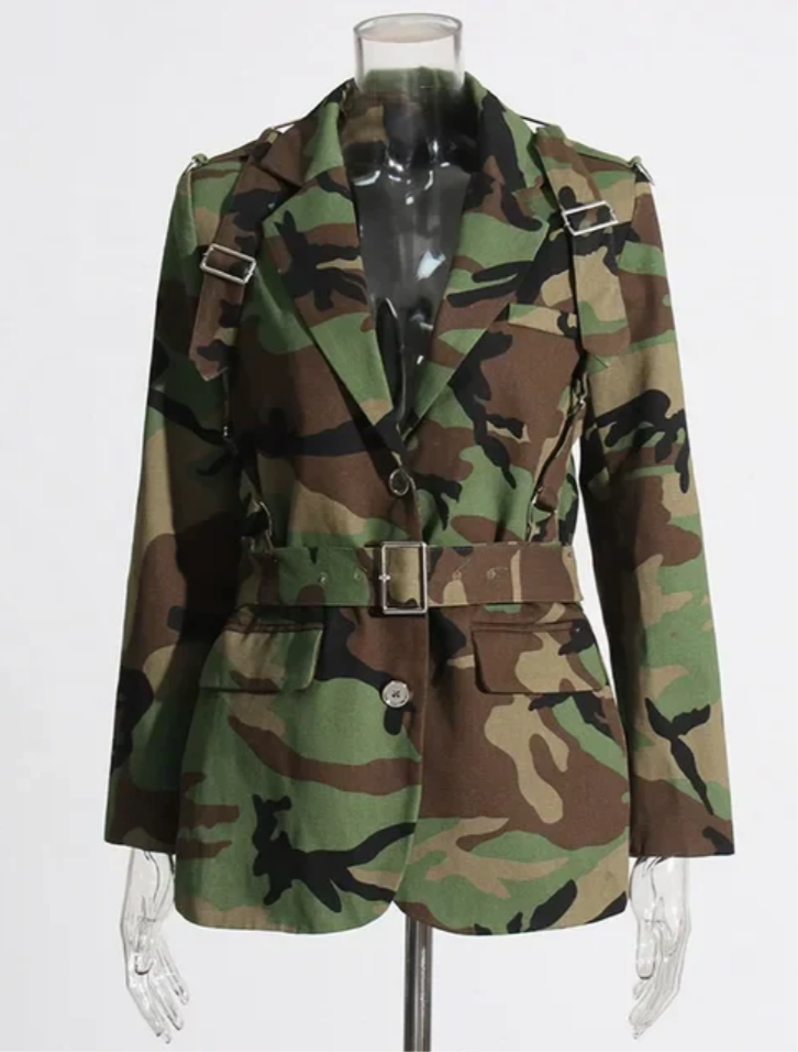 Luxe Camo Military Jacket (Size Up)
