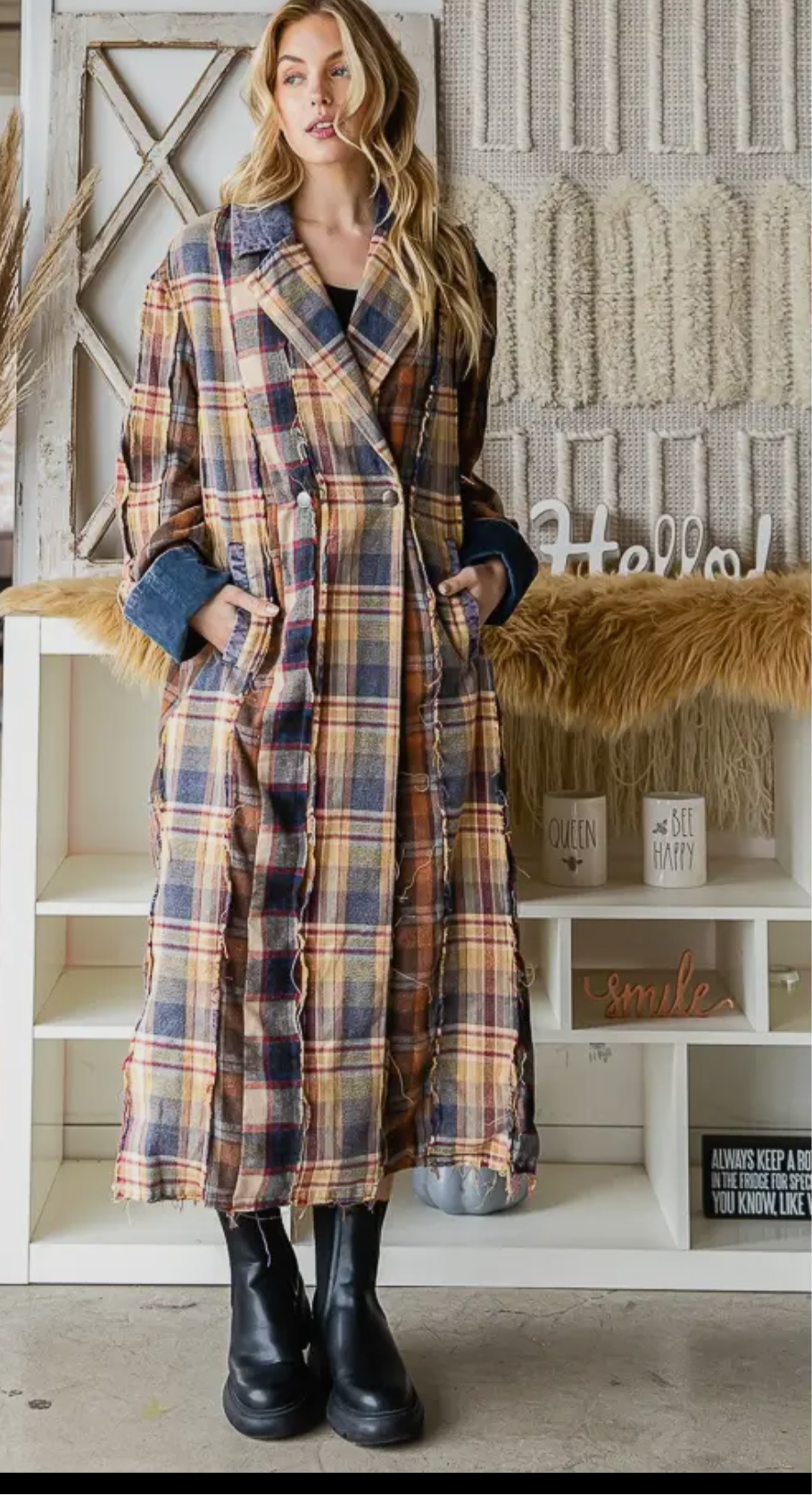 Po Boy Plaid Jacket_Blue