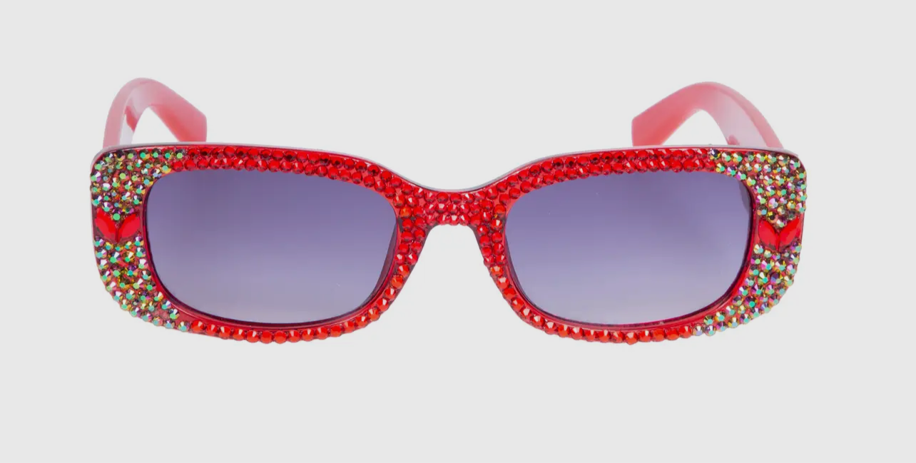 RED RHINESTONE RECTANGLE