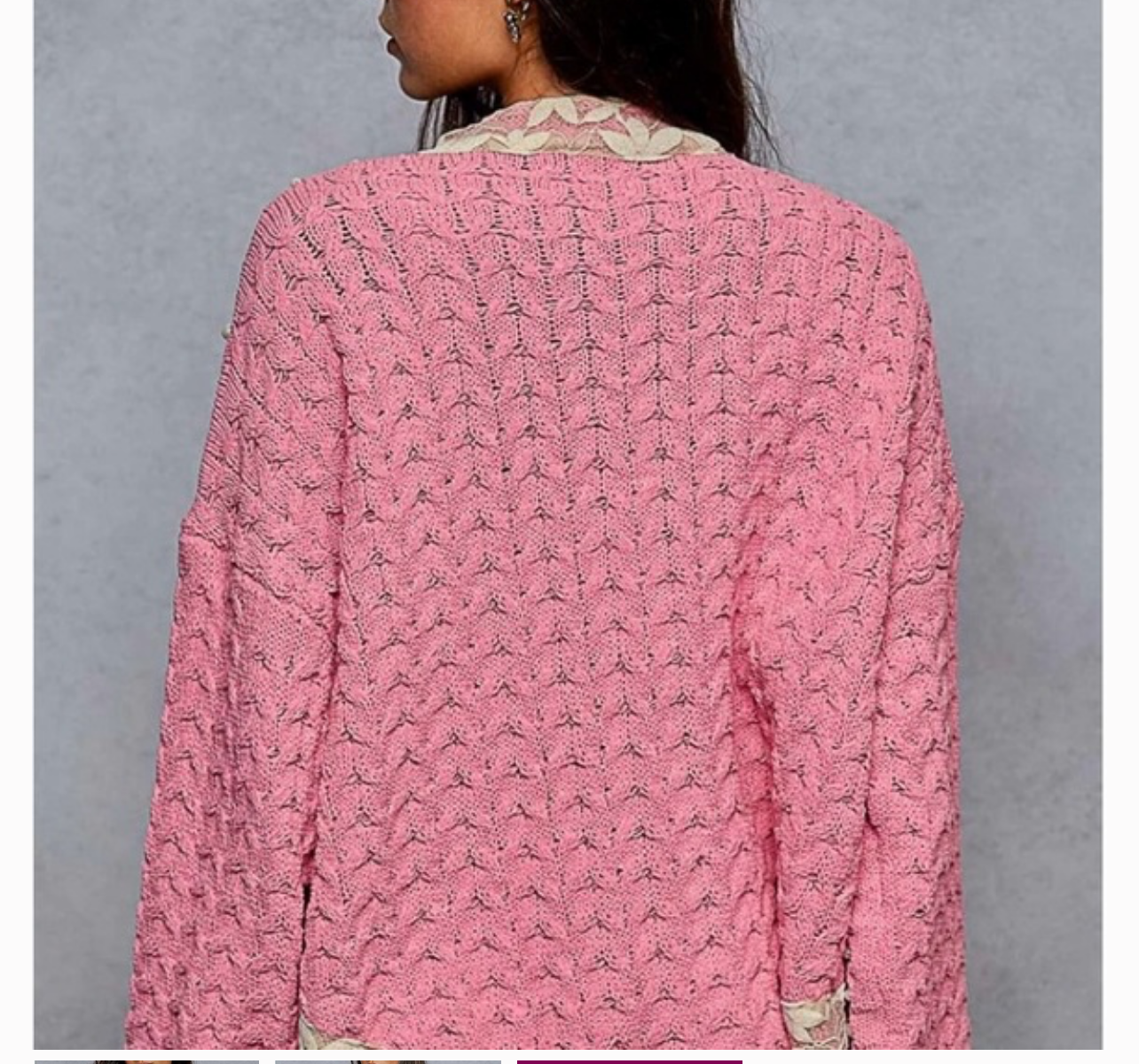 Ollie Lace and Pearl Open Front Cardigan