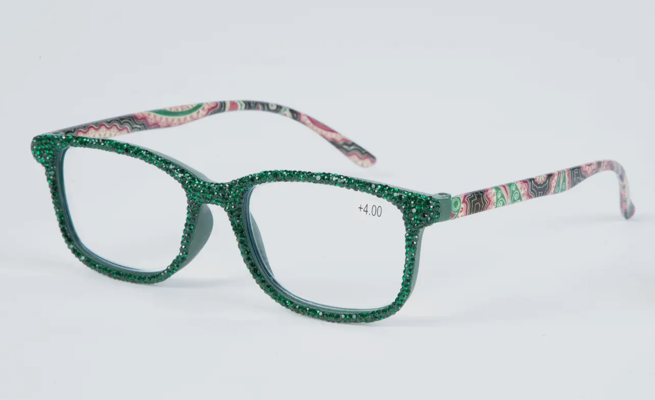 GREEN RHINESTONE SQUARE READER Power 1.0