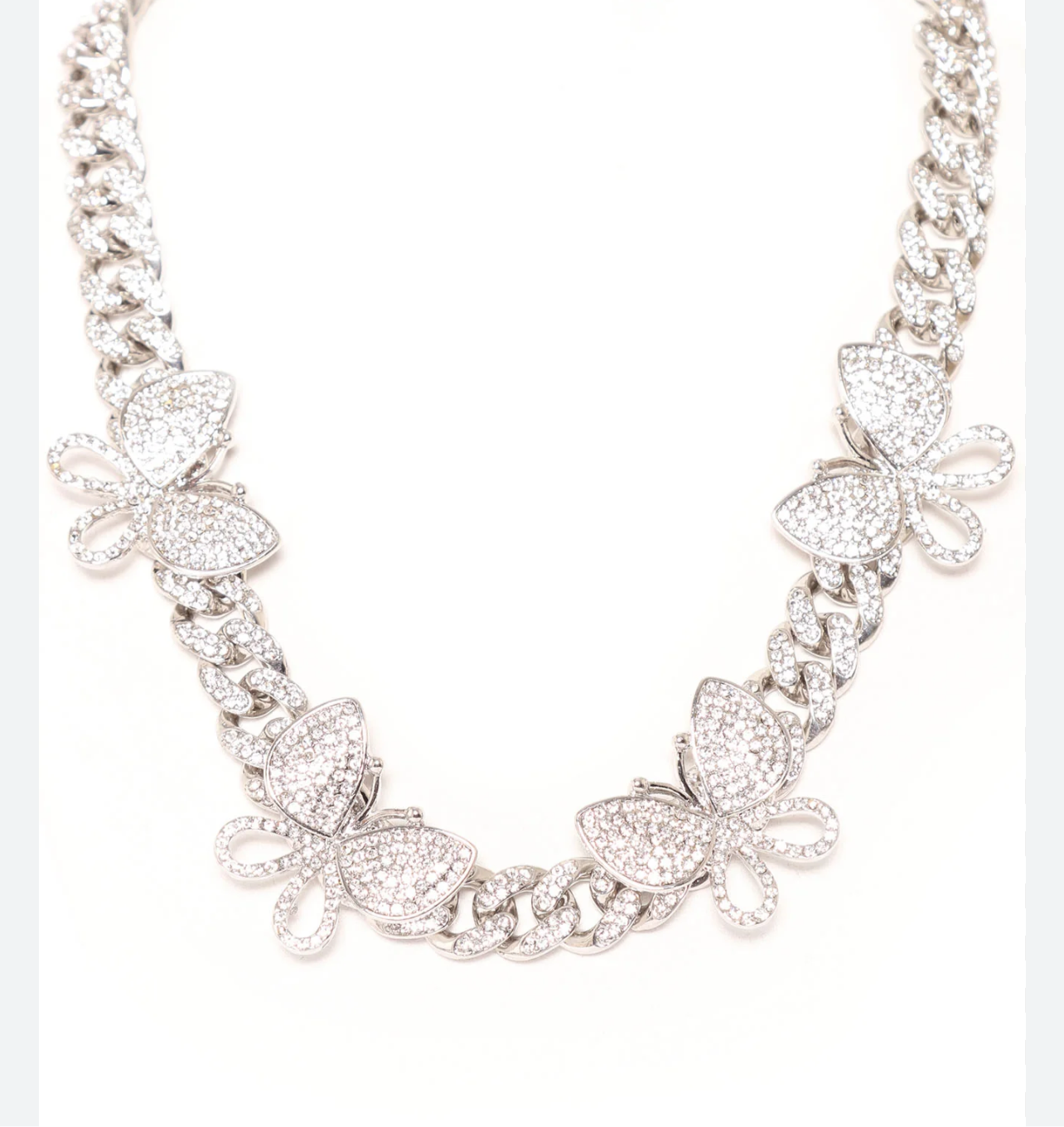 Hip Hop Queen Butterfly Choker Necklace - Silver or Gold