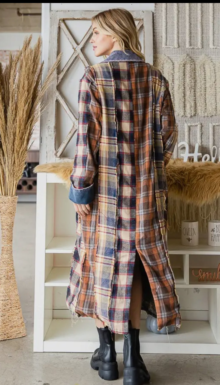 Po Boy Plaid Jacket_Blue