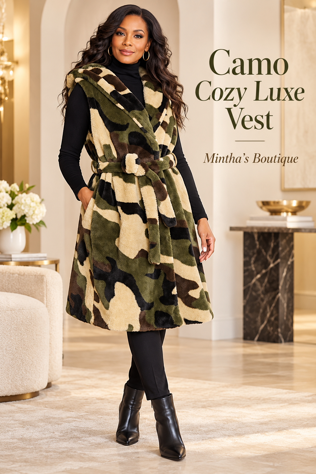 Camo Cozy Luxe Vest