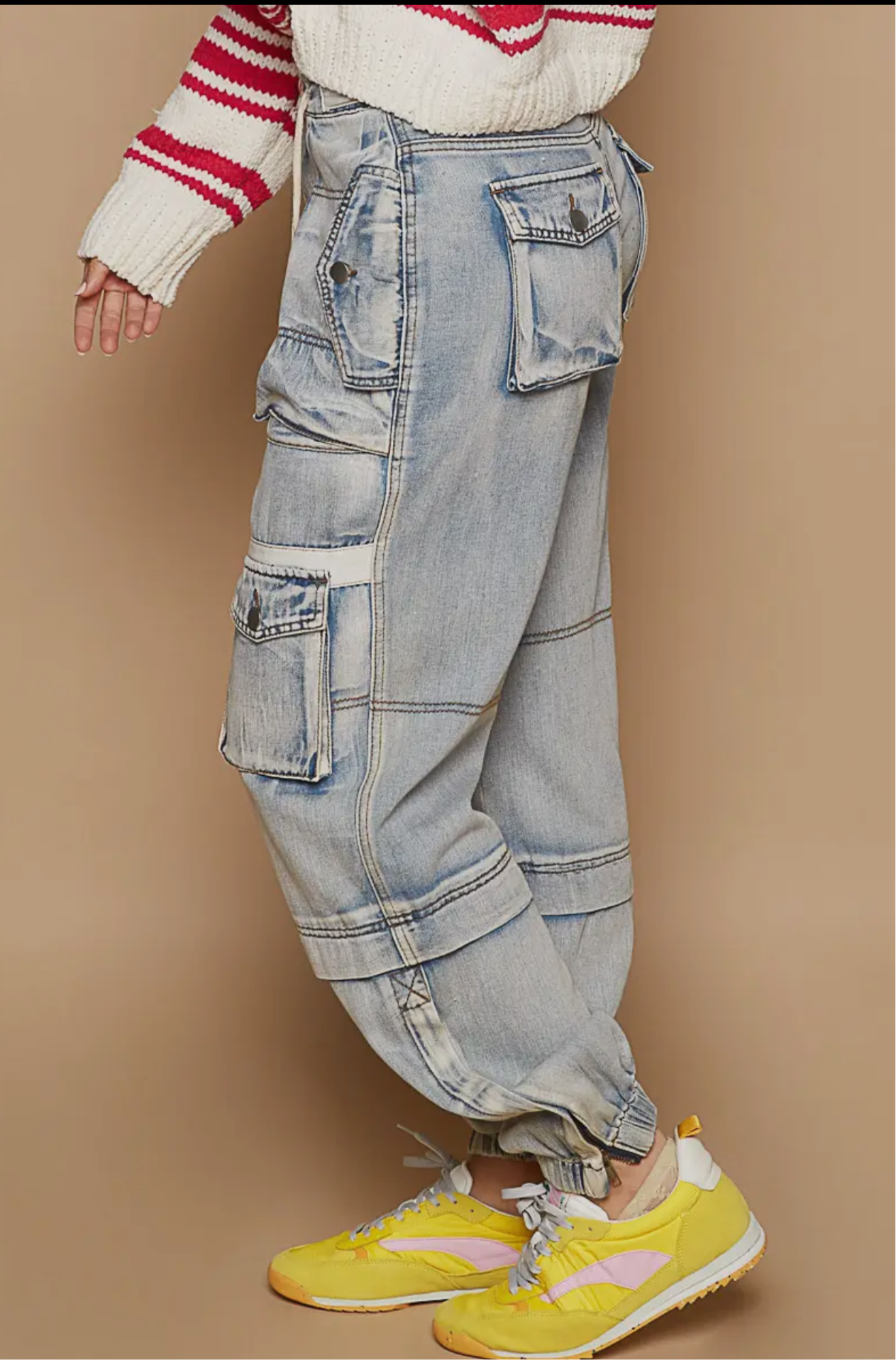 Girlfriend Slouchy Fit Cargo Jeans