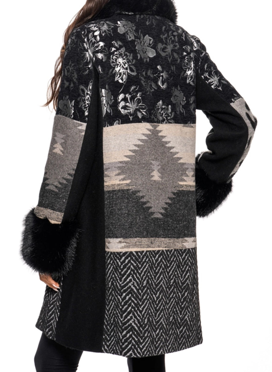 Adore Me Mixed Media Coat