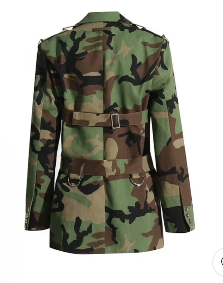 Luxe Camo Military Jacket (Size Up)