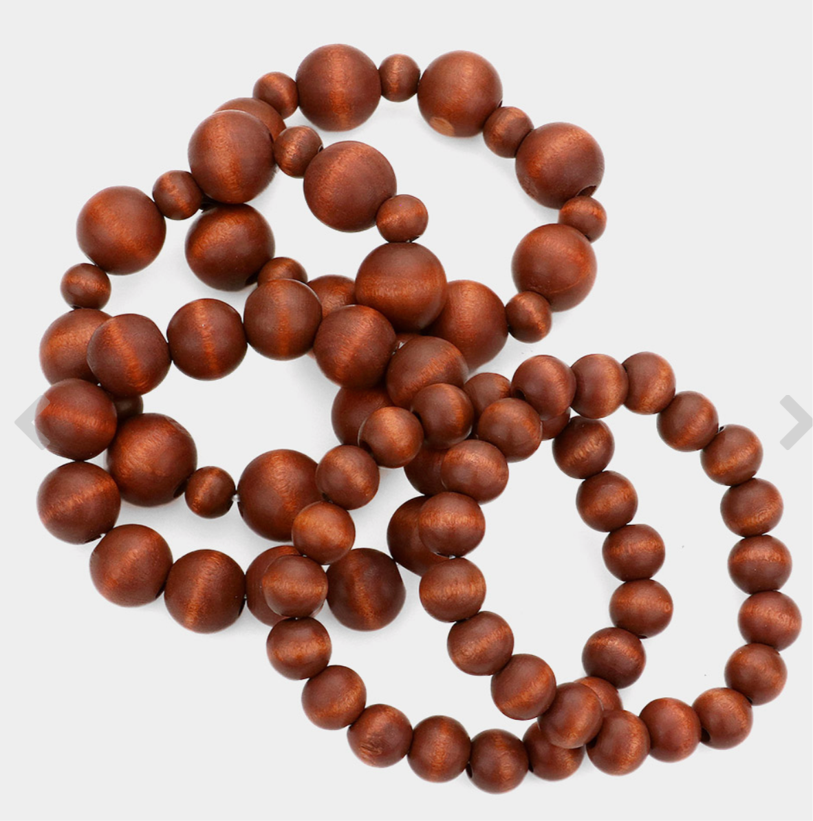 5PCS - Wood Ball Stack Stretch Bracelets
