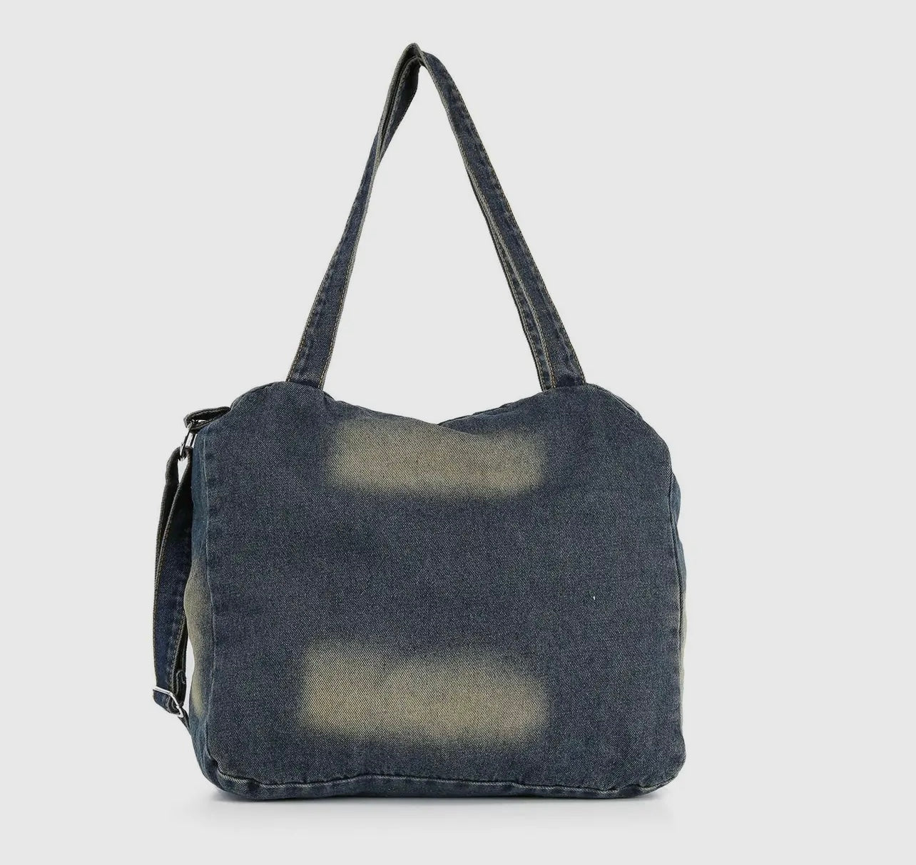 Vintage Distressed Design Denim Shoulder Bag in