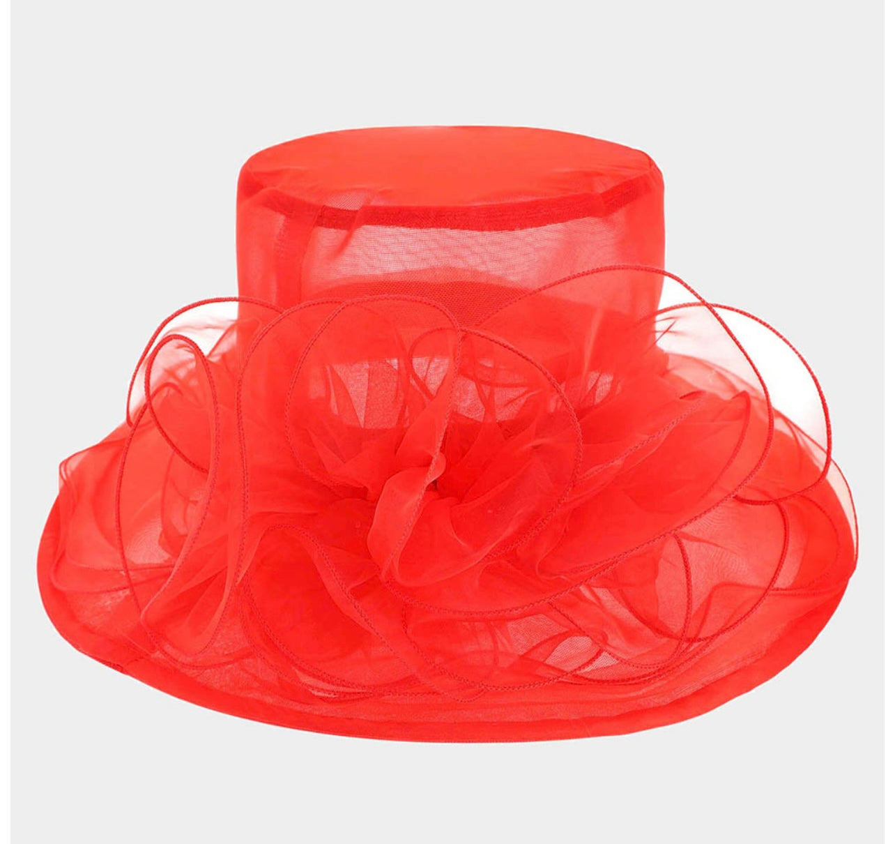 Sheer Flower Accented Dressy Hat