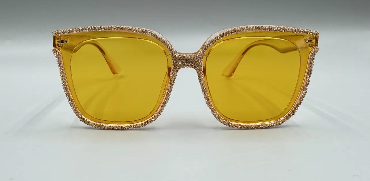 Gold Rhinestones Sunglasses
