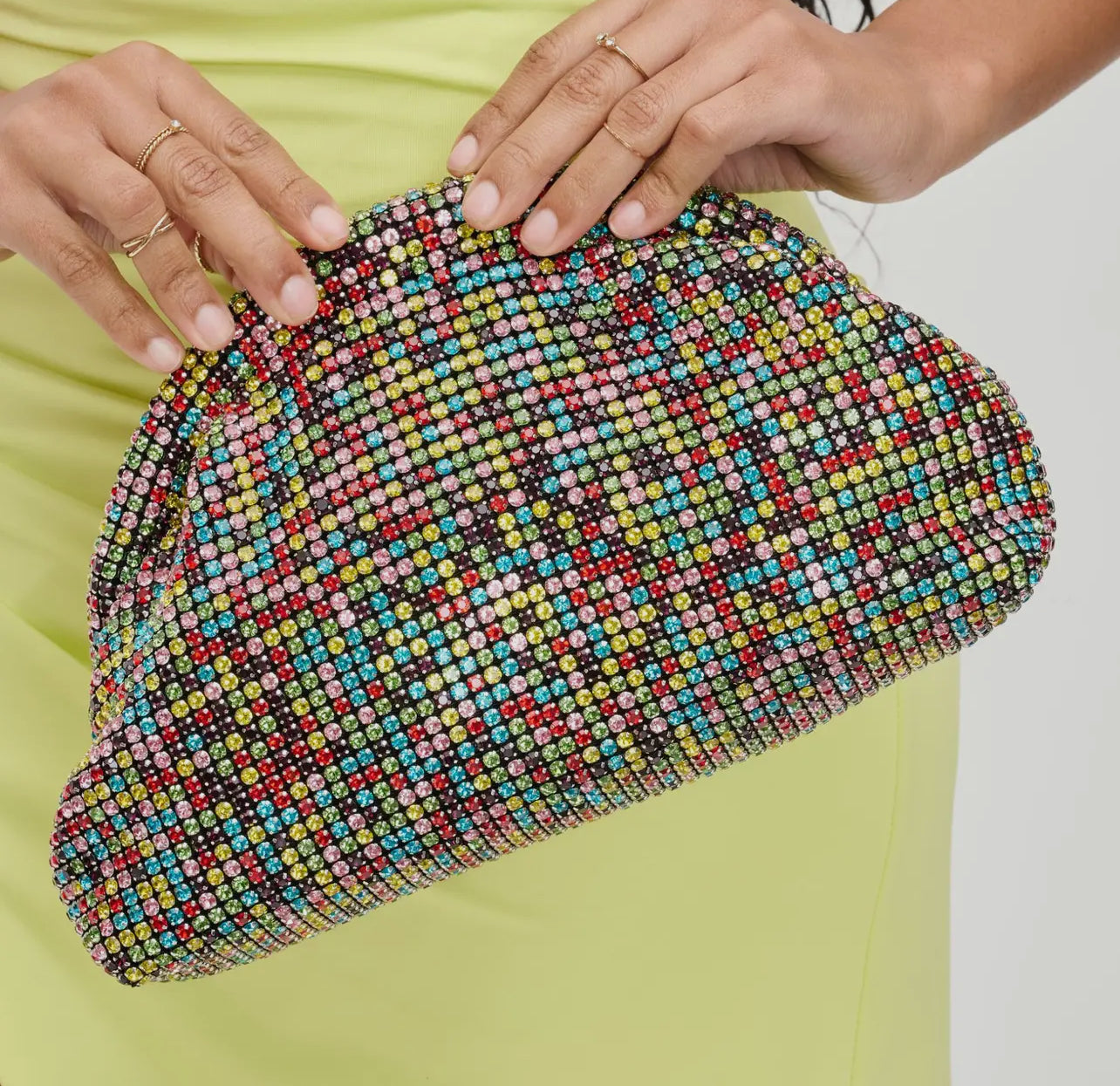 The Chi All Over Rhinestone Clutch black