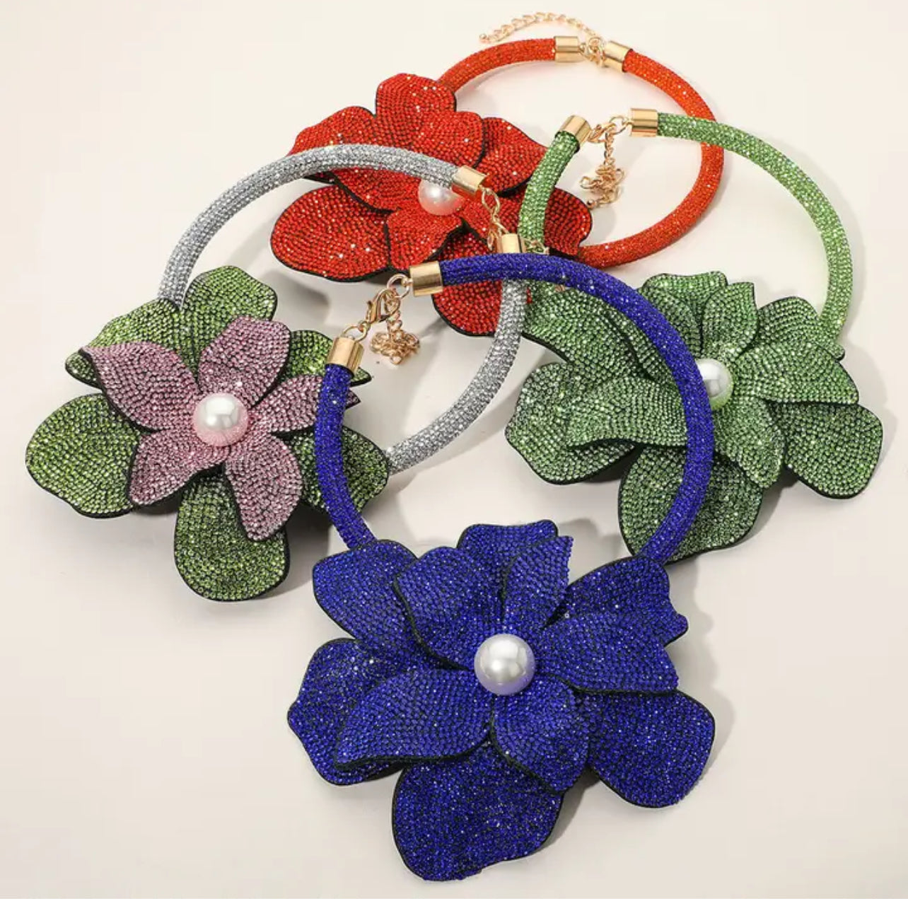 Bling Oversized Flower Necklace