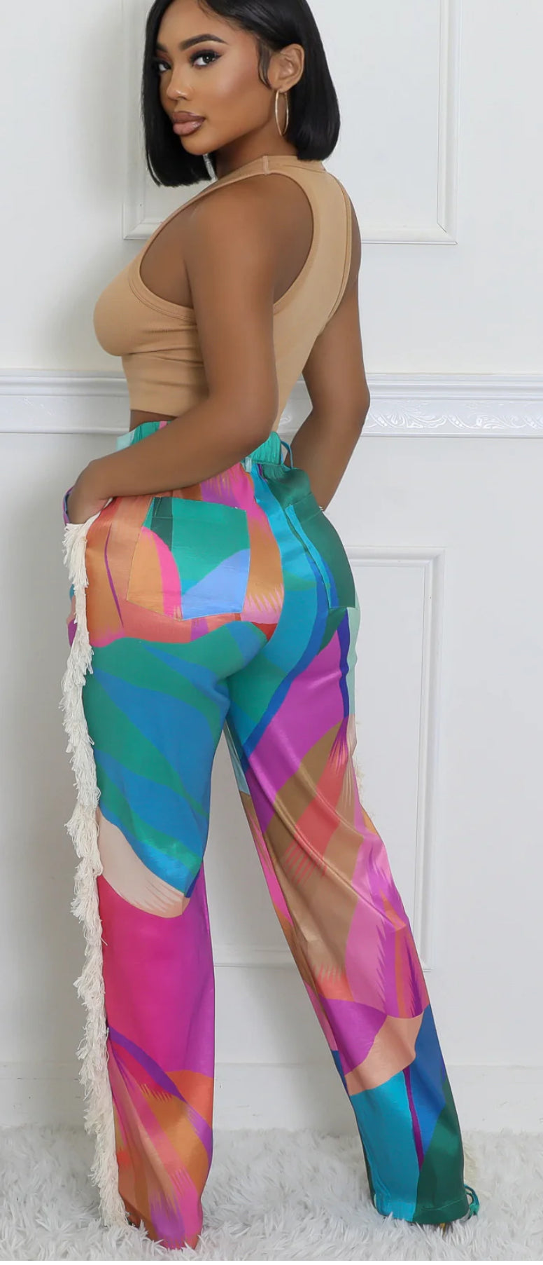 Sassy Colorful Fringe Pants