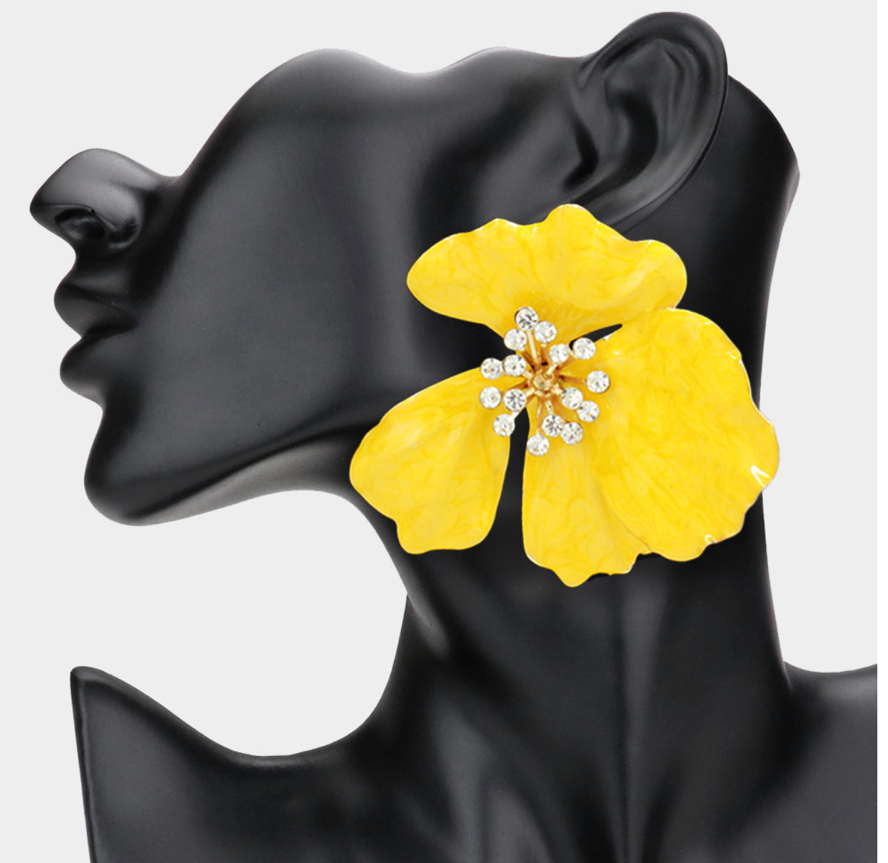 Oversized Stone Petal Flower Earring