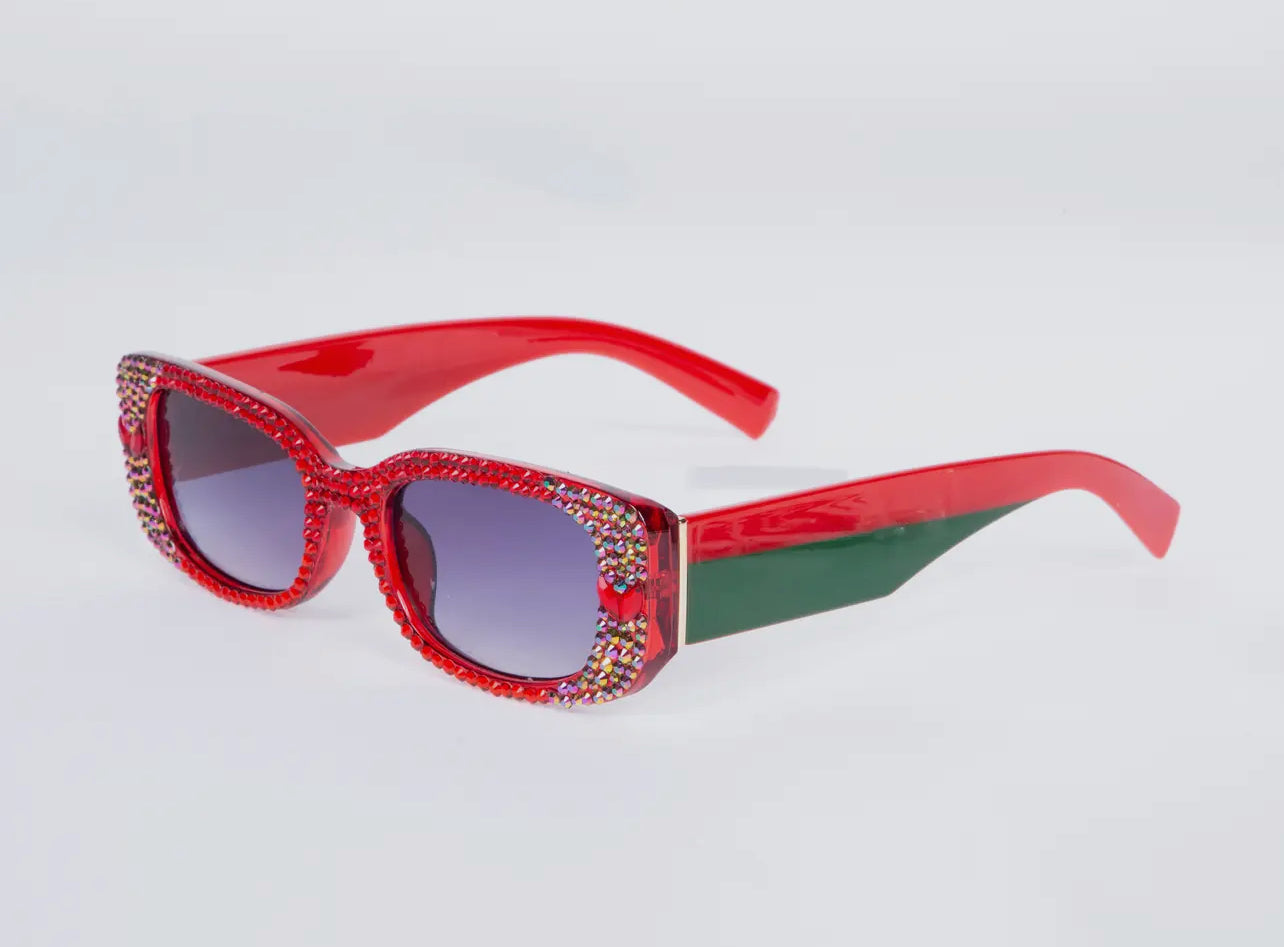 RED RHINESTONE RECTANGLE