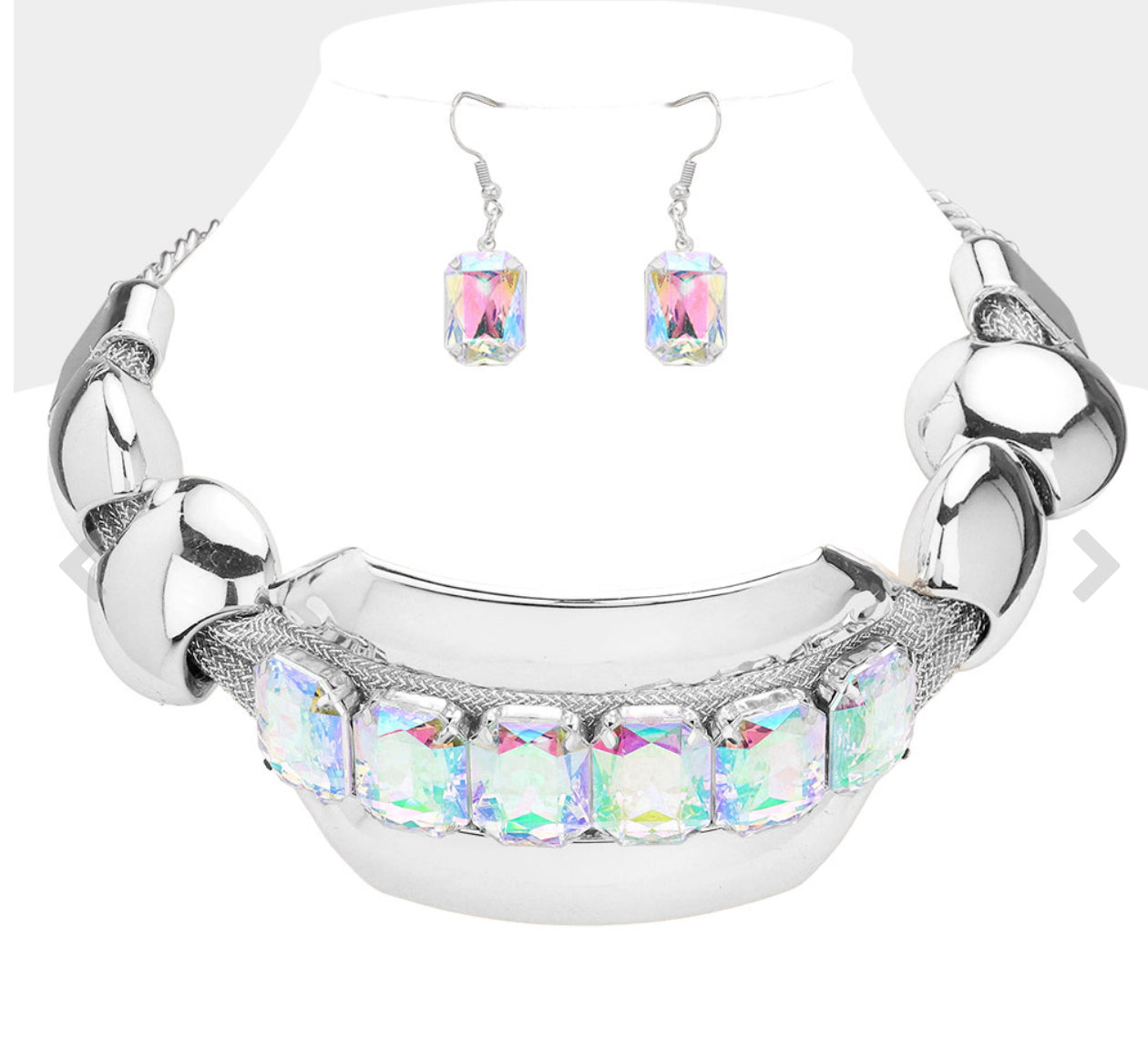 Chunky Glass Stone Statement Necklace