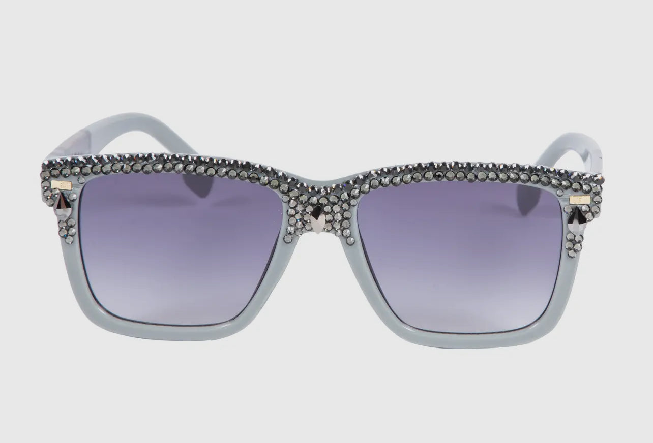 Grey Rhinestones Sunglasses