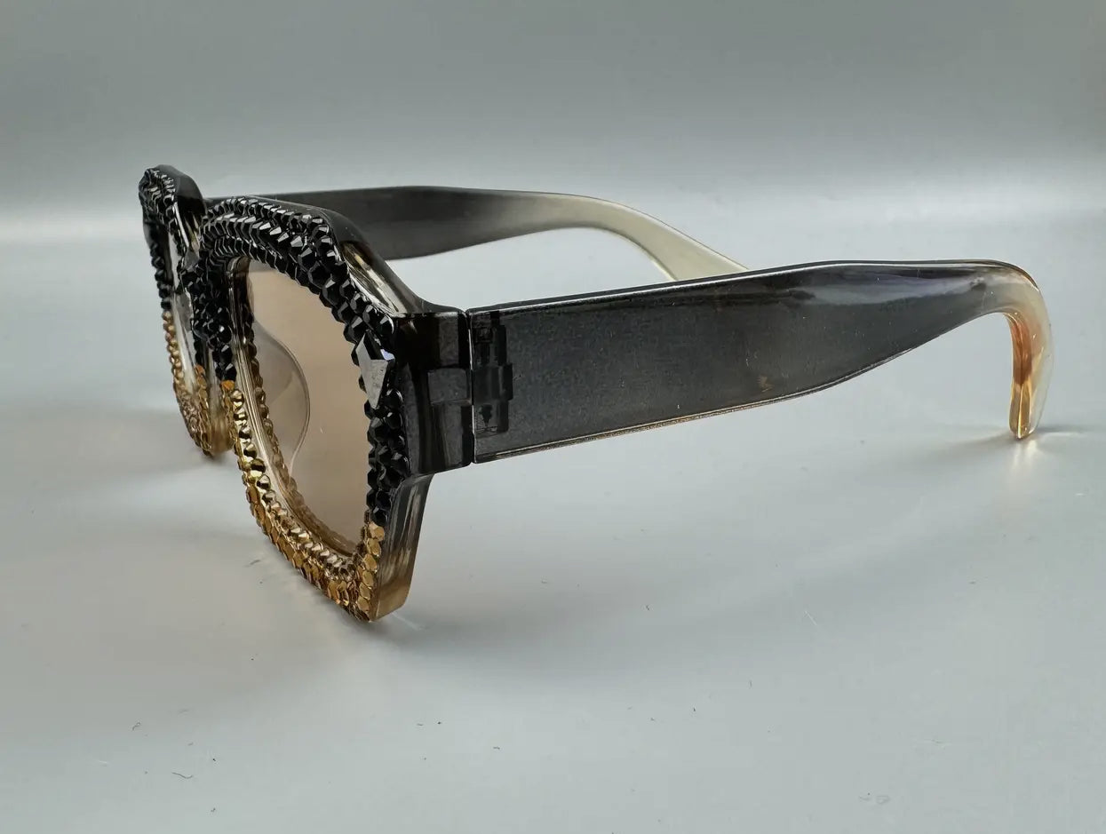 HANDMADE RHINESTONE ROUND SUNGLASSES G0514