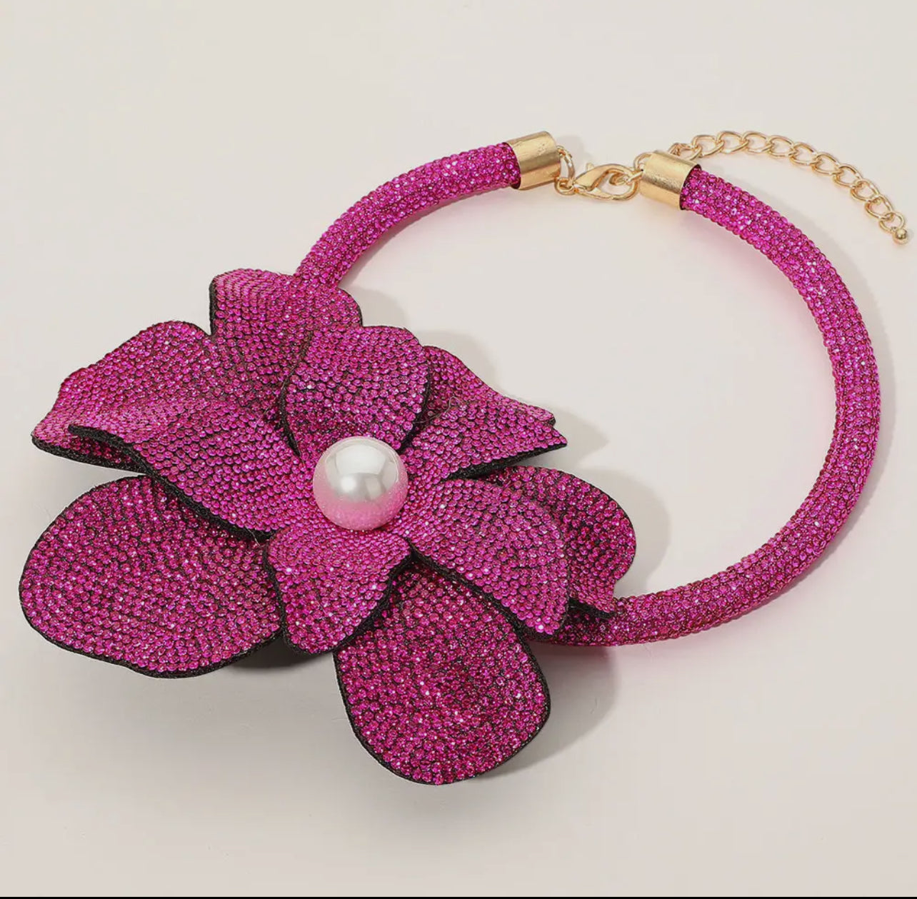 Bling Oversized Flower Necklace