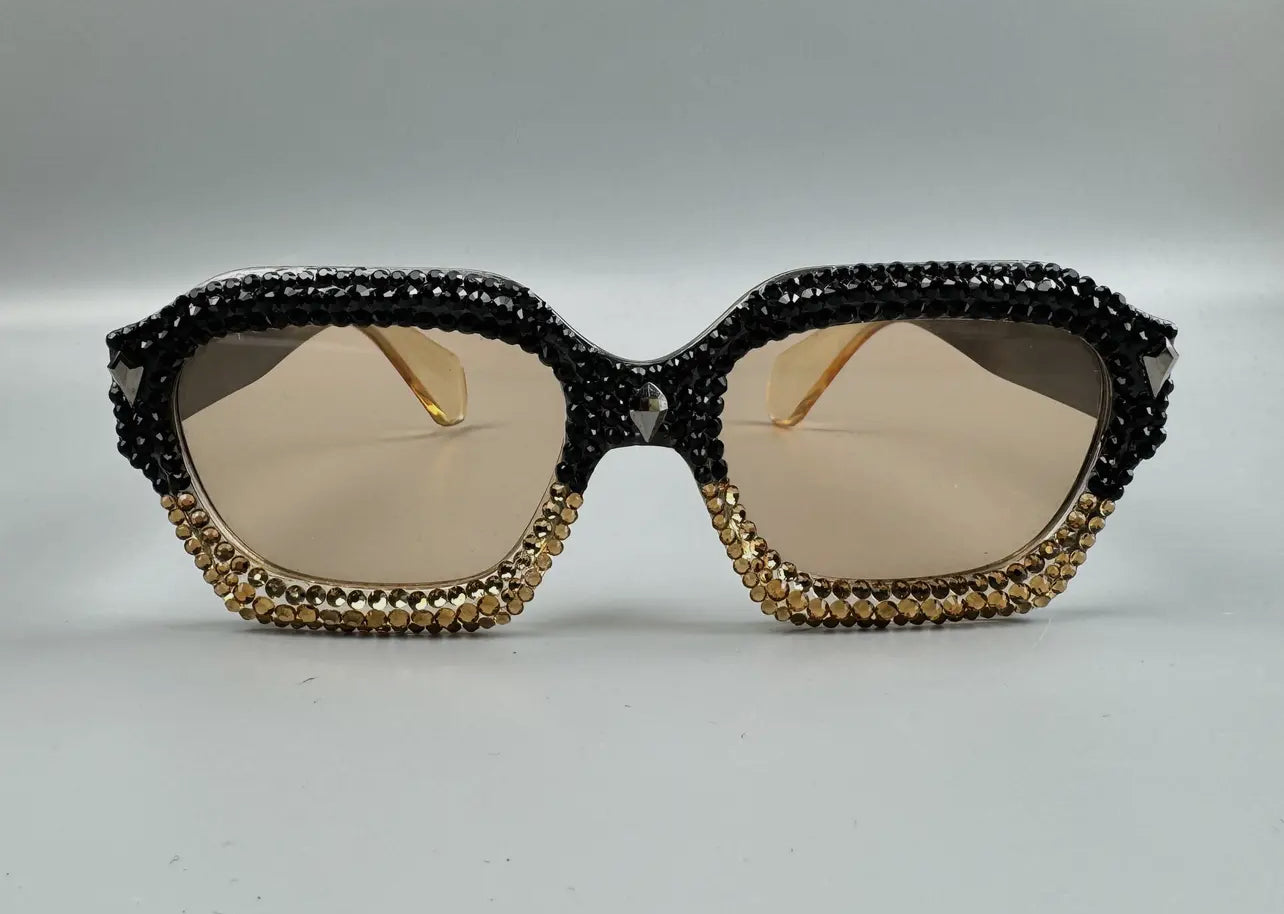 HANDMADE RHINESTONE ROUND SUNGLASSES G0514