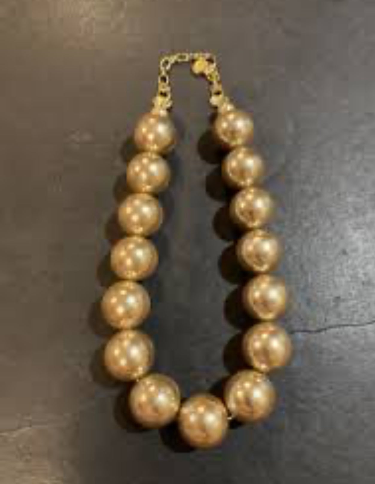 Antique Gold Chunky Pearl Necklace