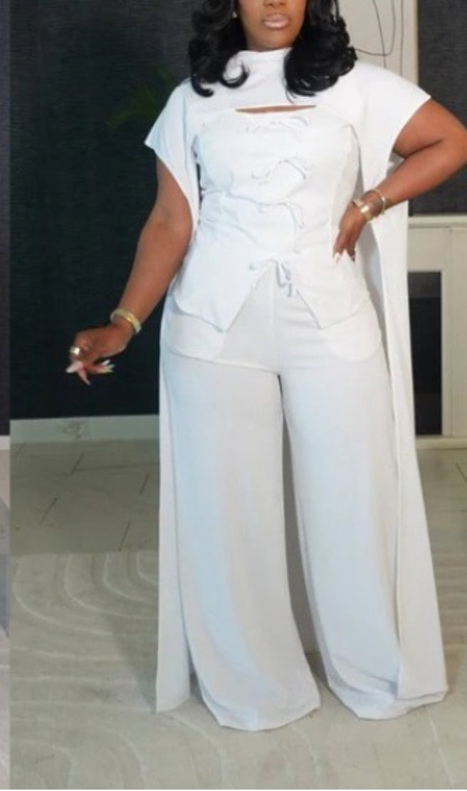 MISSING YOU 3PC PANTS SET_White