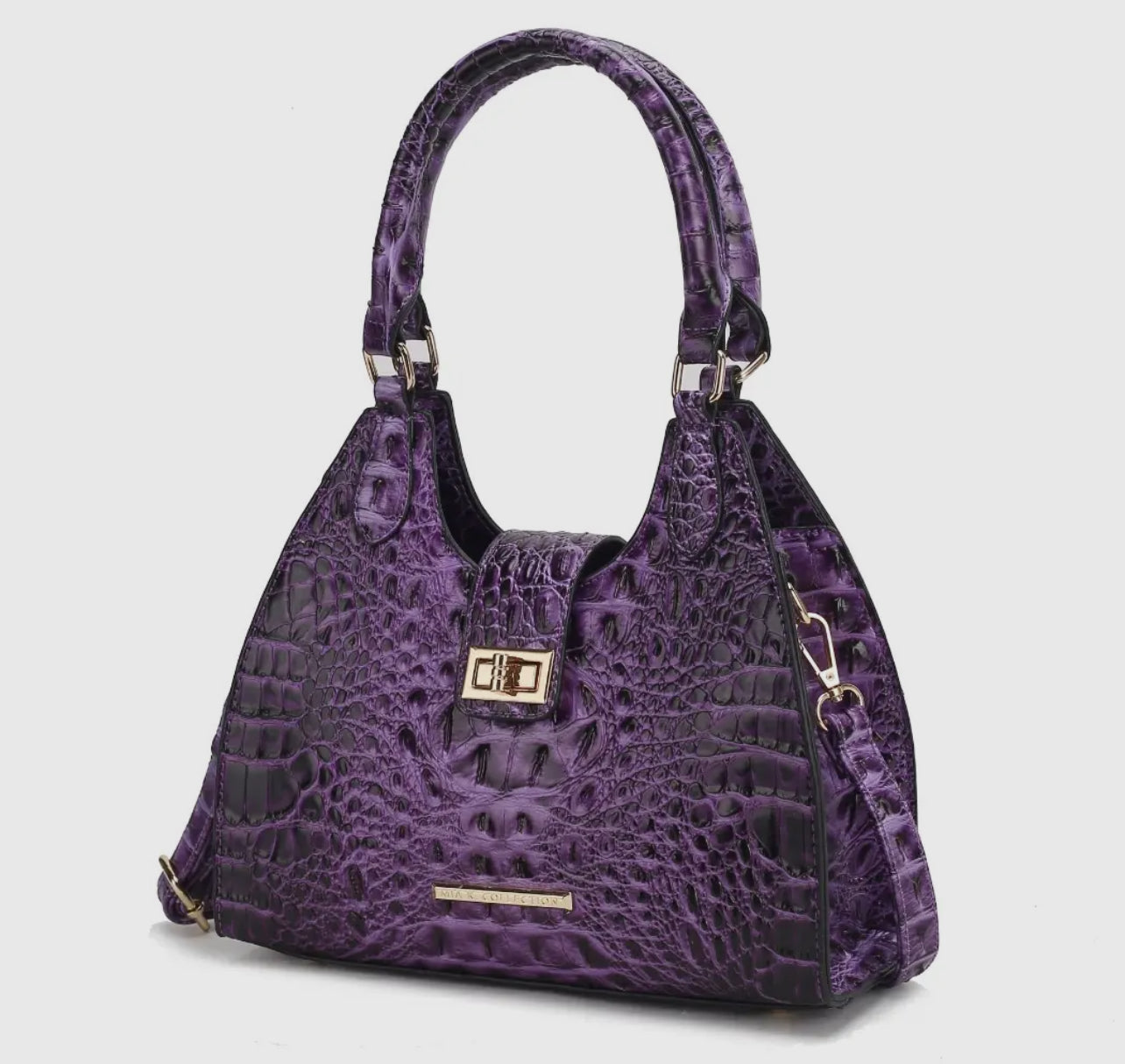 Ava Gradient Croc Tote Bag_Purple