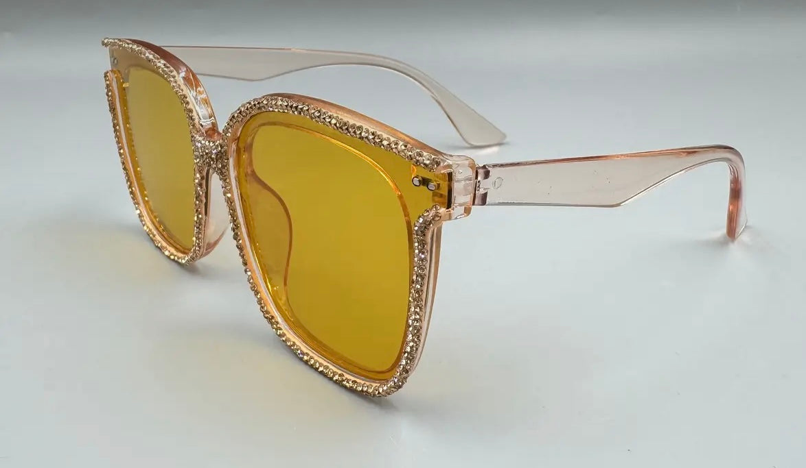 Gold Rhinestones Sunglasses