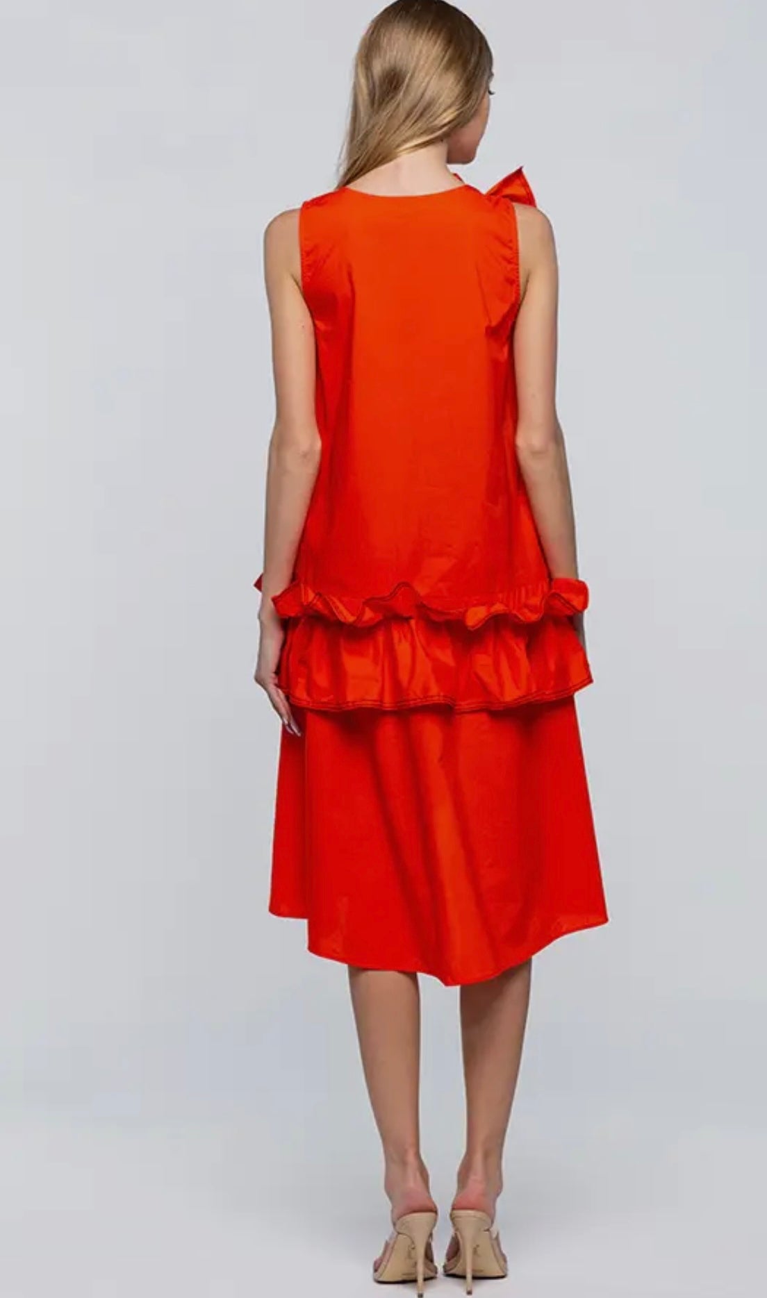 Vanna A-Line Dress with Ruffles_ Aqua Green