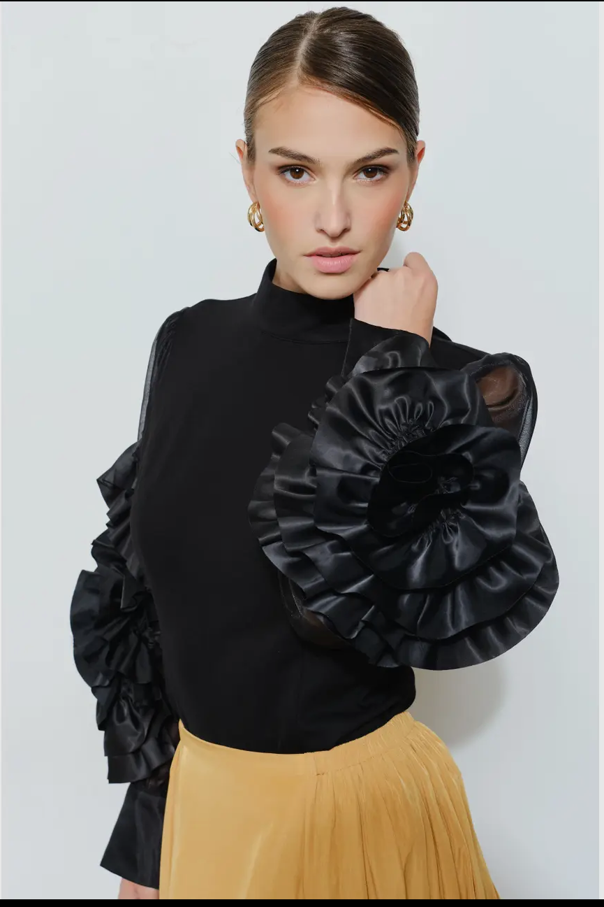 Rosezetta Ruffle Sleeve Fancy Top