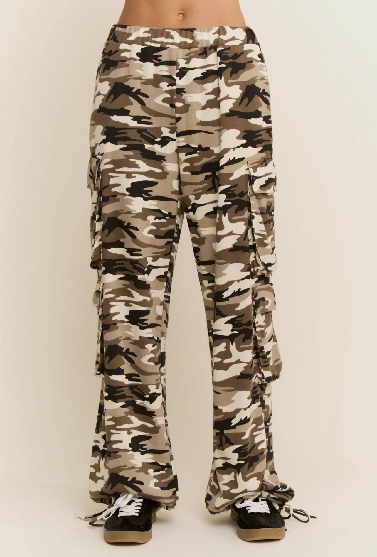 Camo French Terry Cloth Cargo Pocket Pants
