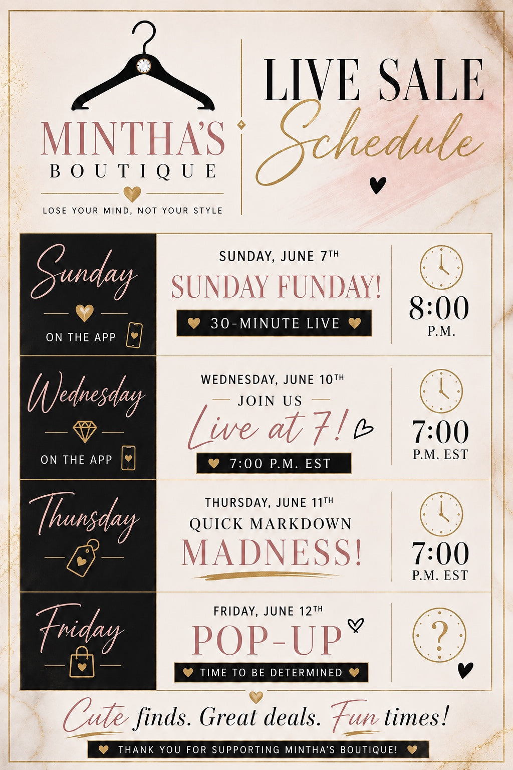 This Week Live Schedule