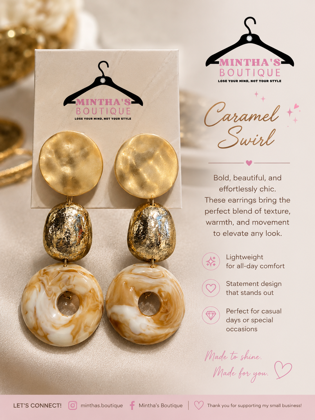 Carmel Swirl Earrings