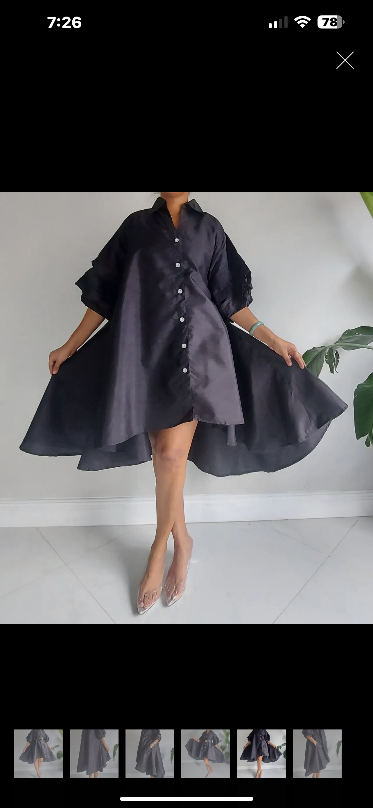 Fancy Swing Shirt Dress _Black