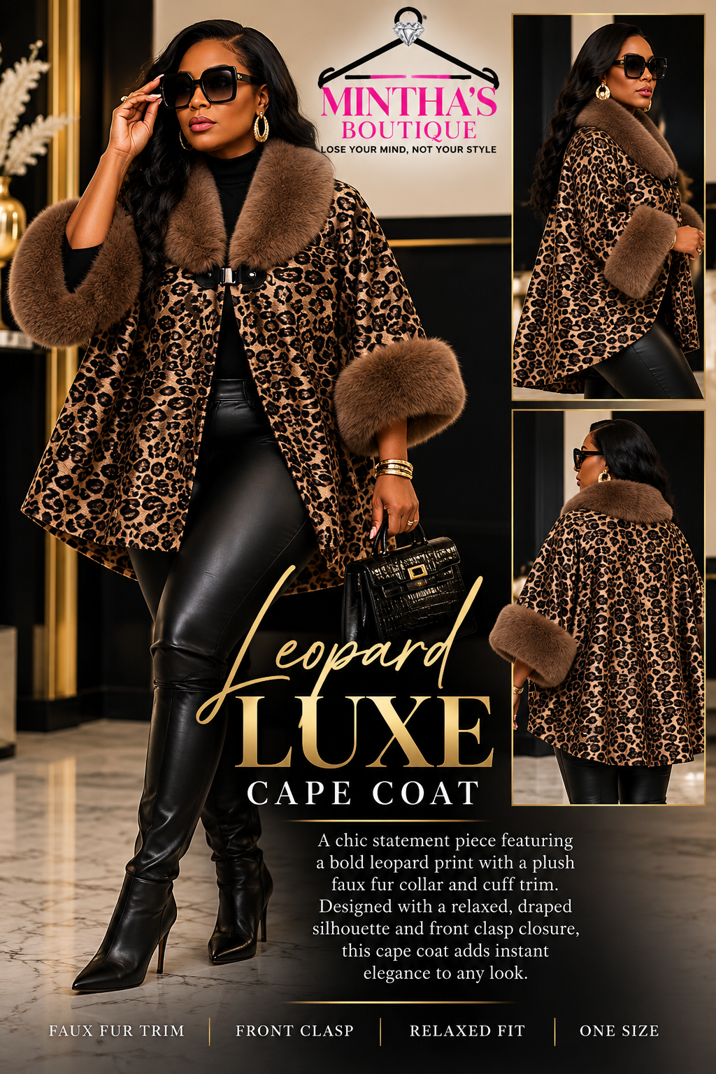 Leopard Luxe Cape Coat