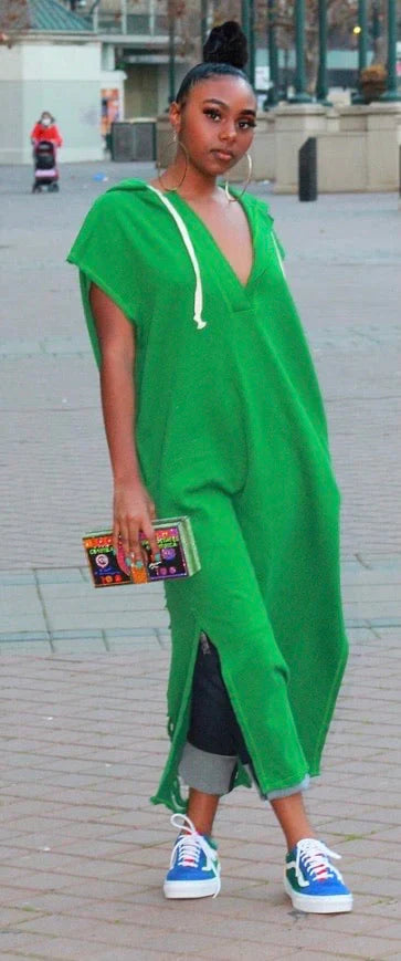 No Drama Distressed Maxi Sweatshirt Dress Mintha s Shoe Boutique