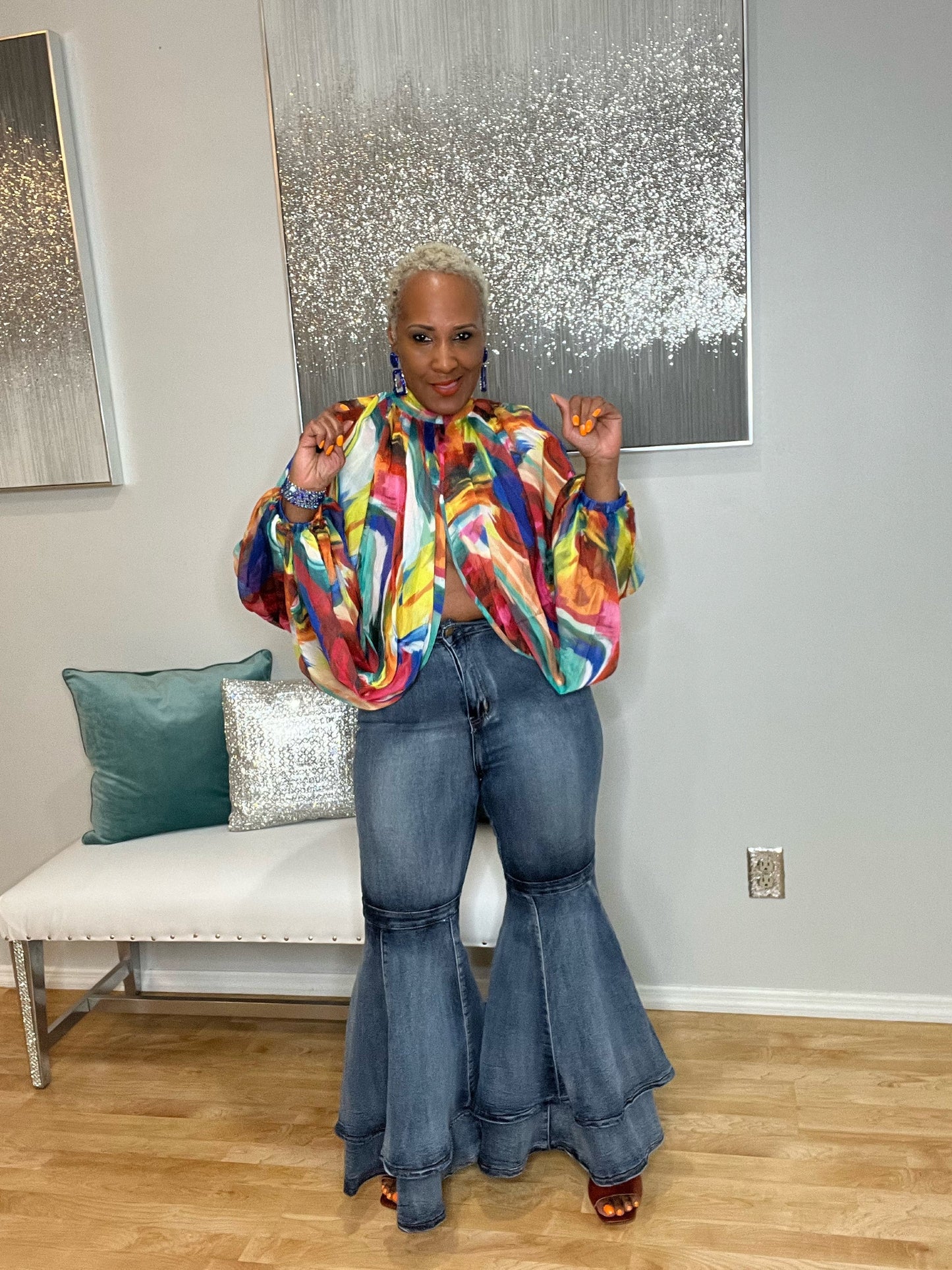 Prime Layered Bell Bottom Jeans