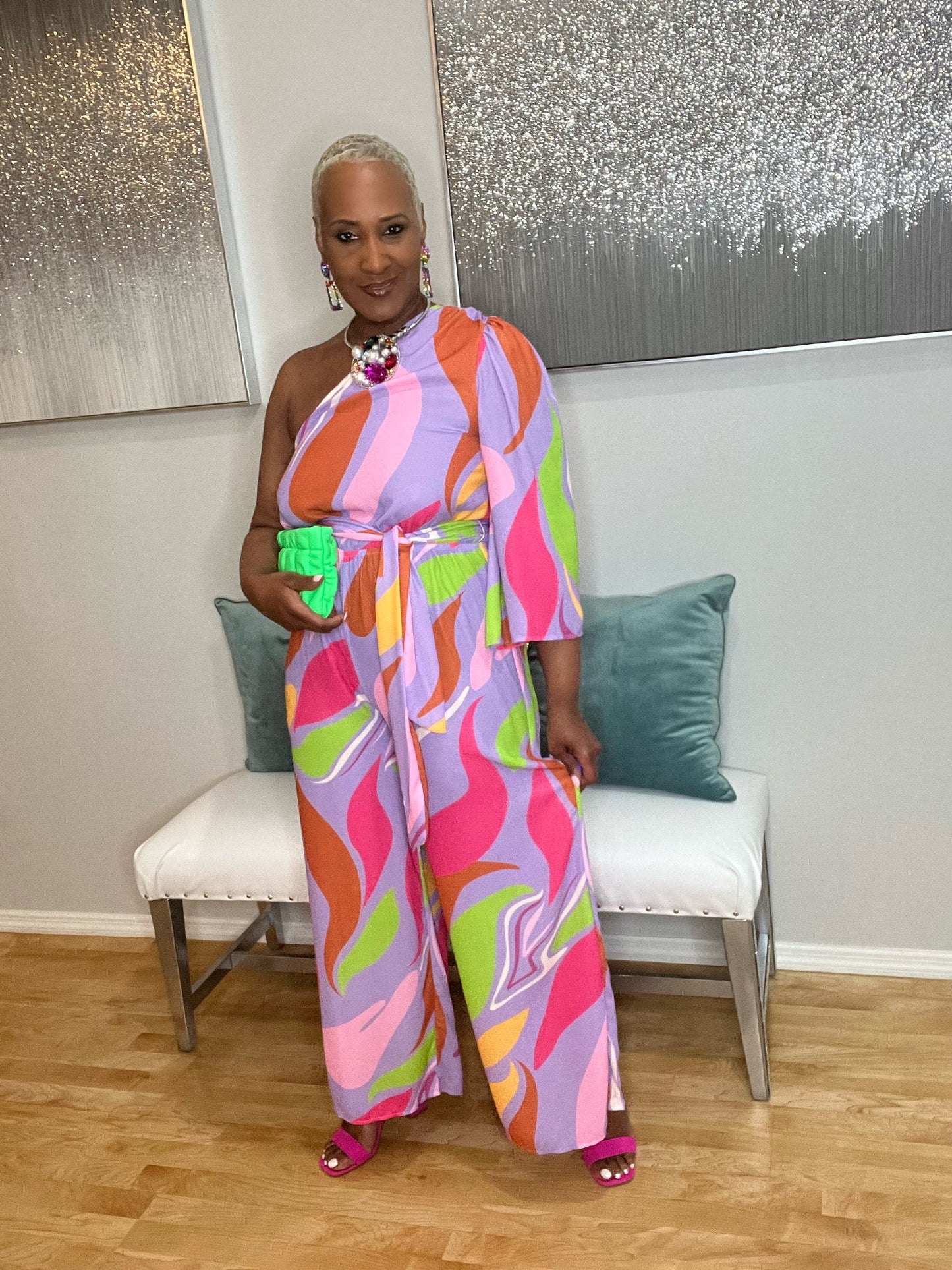 Invite Me One Shoulder Jumpsuit