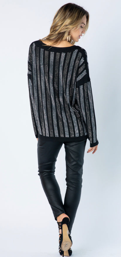 Black All Over Bling Top (Runs Slightly Big)