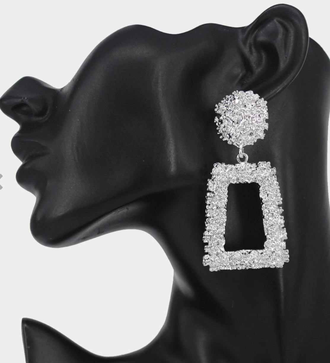 Silver Metal Knocker Earrings