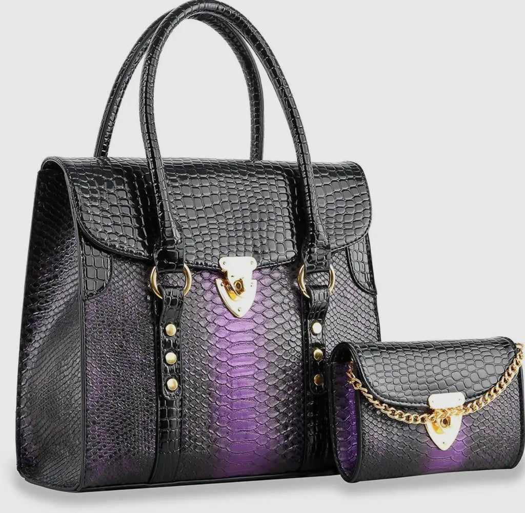 For Her Embossed Tote Bag Set_Purple