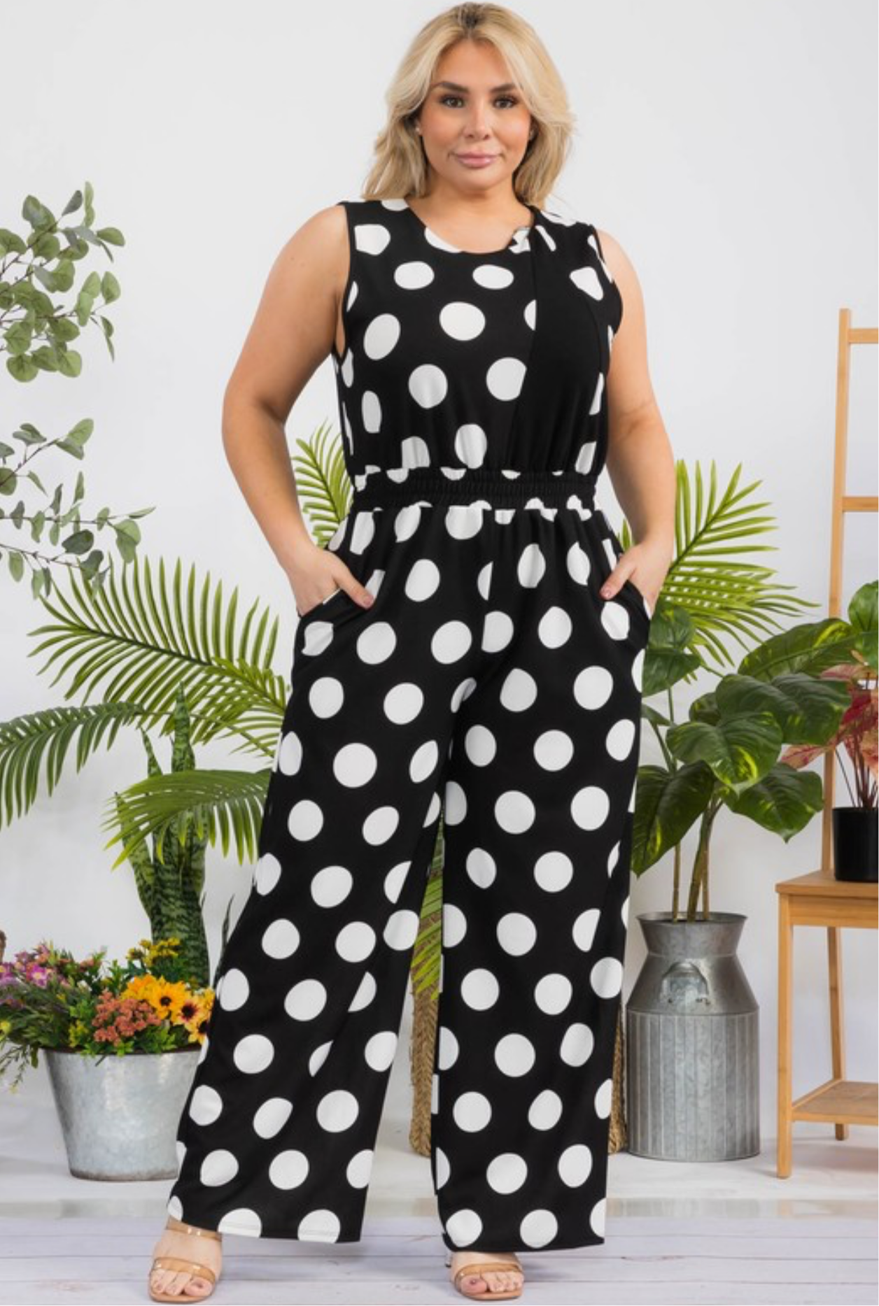 DOTS GALORE JUMPSUIT BLACK DOTS