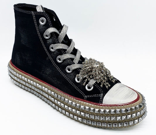 KANDI BLACK EMBELLISHED HIGH Sneaker