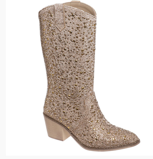 Gold Emery Rhinestone Boot