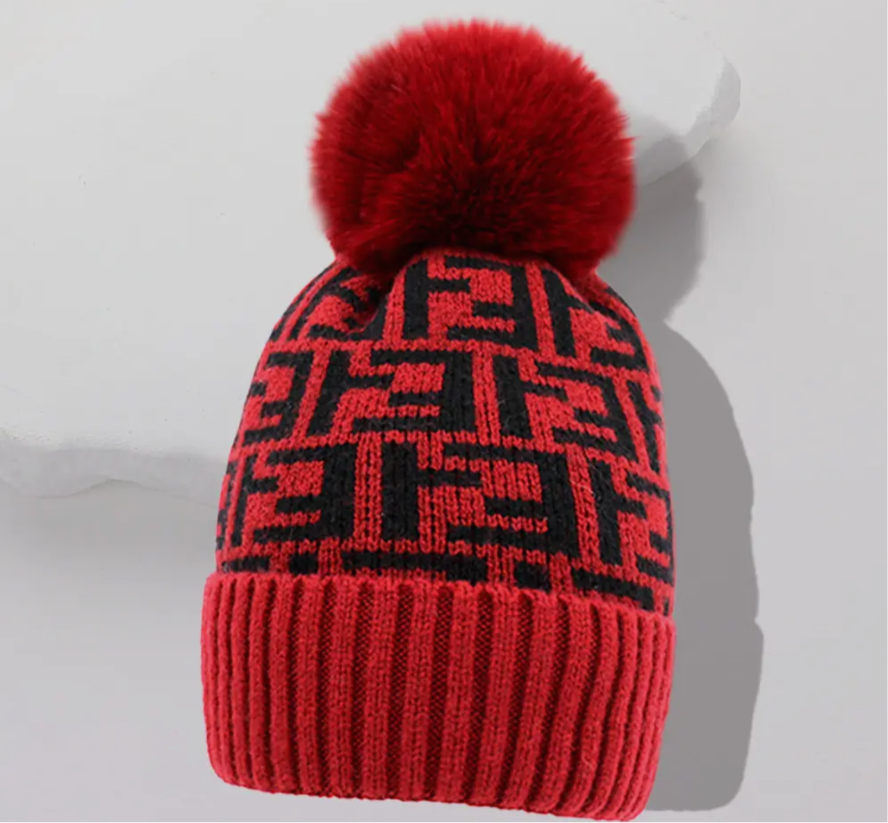 Greek Geometric Patterned Beanie