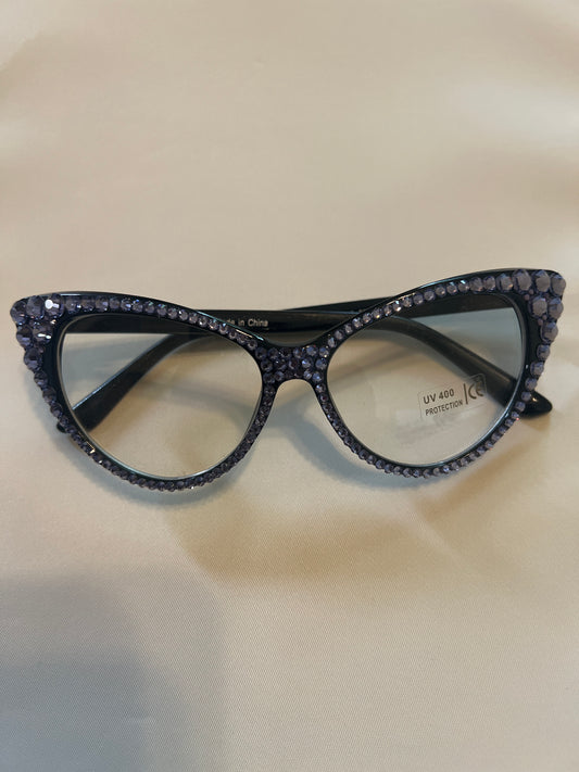 Celebrity Rhinestone Cat Clear Lens _Purple