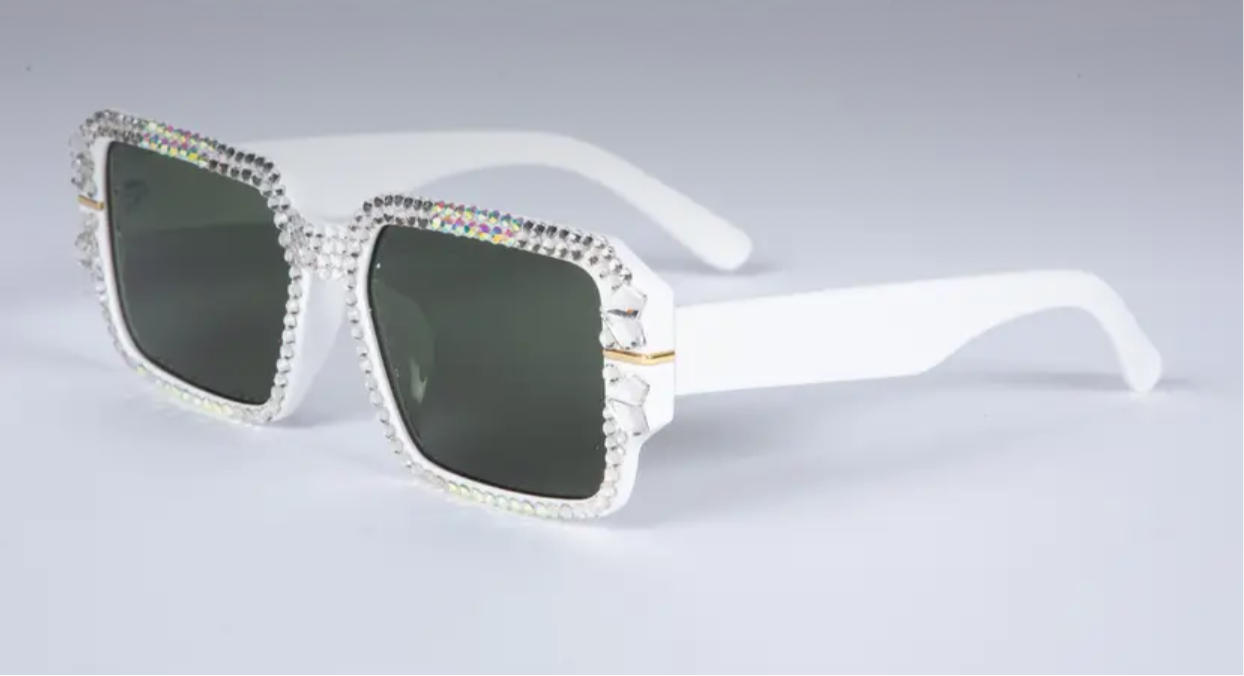 White Rhinestone Frames