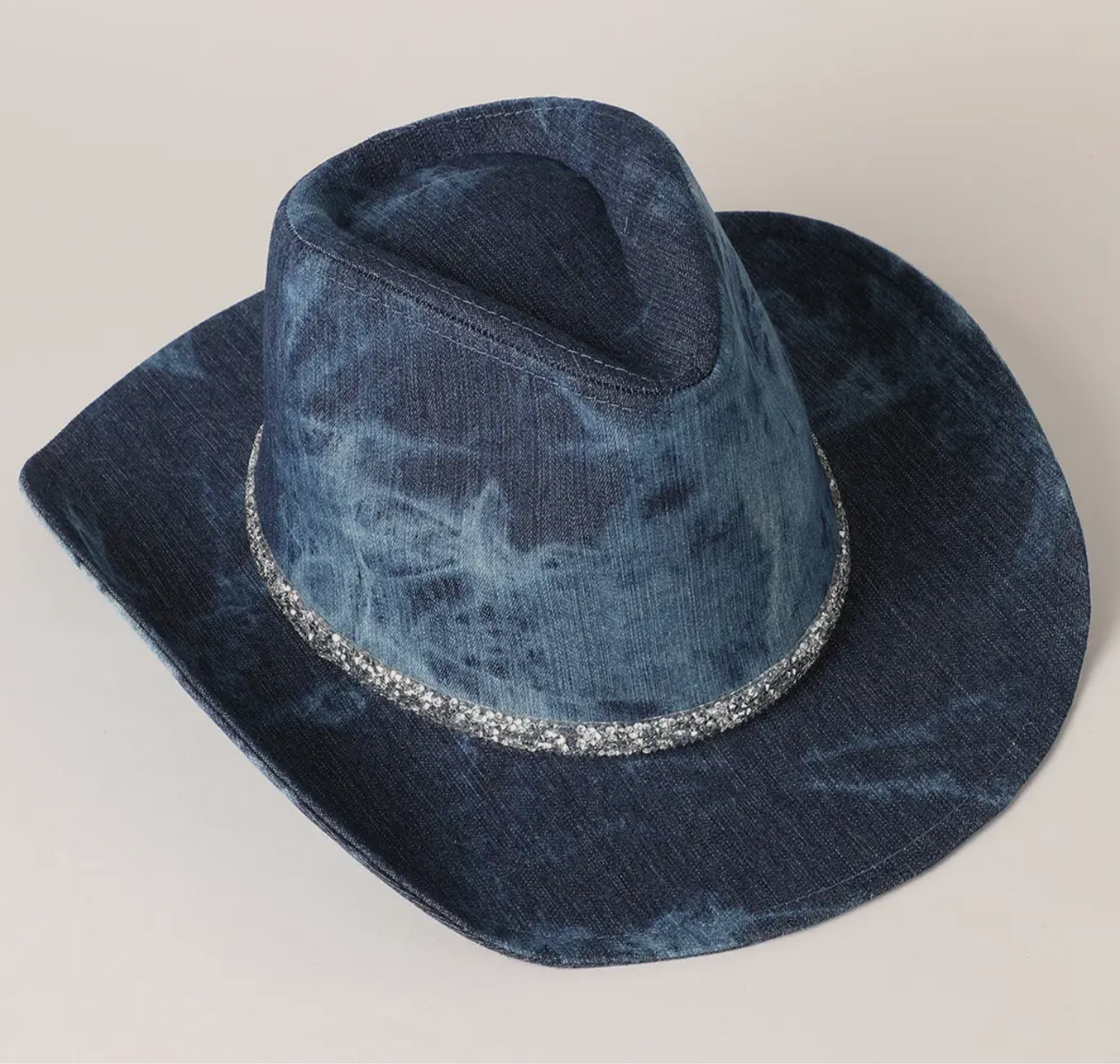 Denim Cowboy Hat w/Rhinestone Band